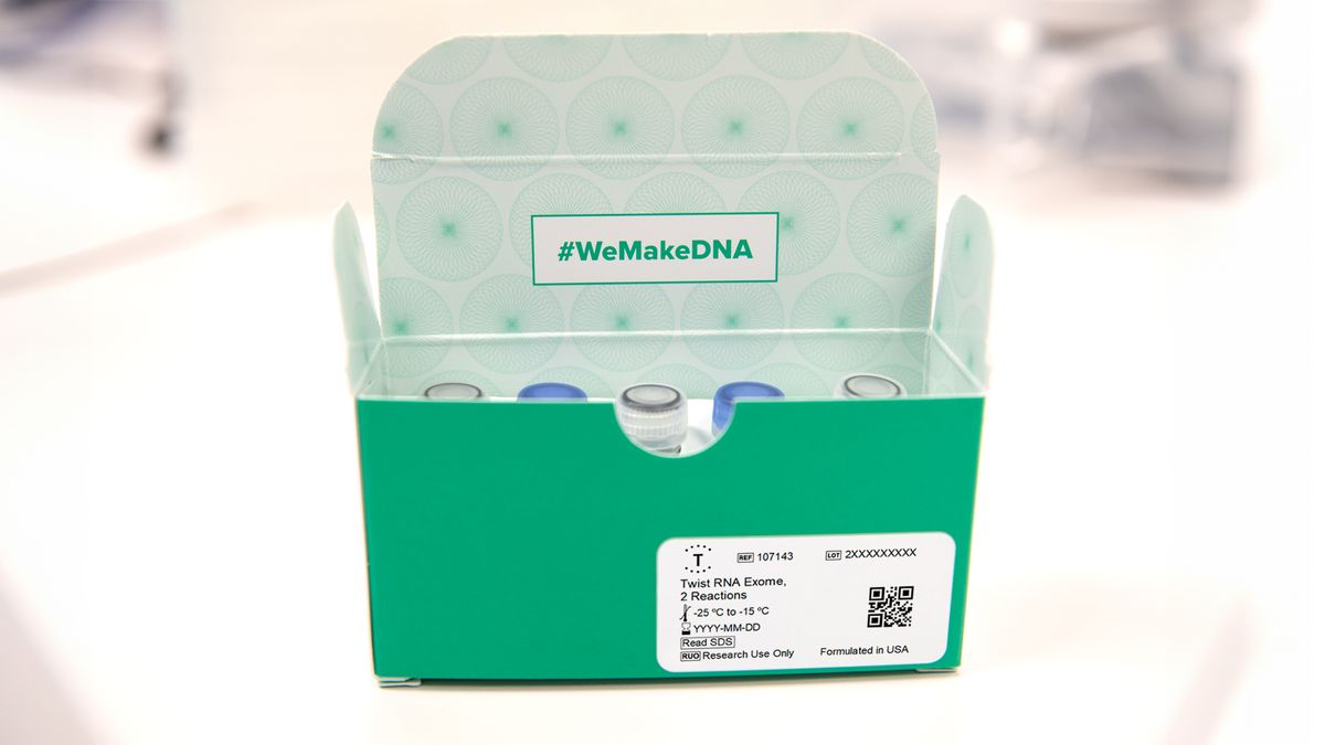 A box containing a Twist RNA Exome kit.